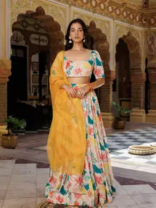 Ragavi Floral Printed Ready to Wear Lehenga & Blouse With Dupatta