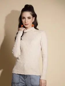 Global Republic Women Self Design High Neck Top