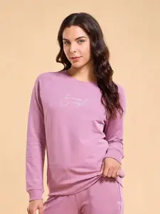 Enamor E079 Basic Pop Over Mindful Graphic Basic Sweatshirt