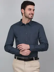 Cantabil Men Spread Collar Micro Ditsy Printed Cotton Formal Shirt