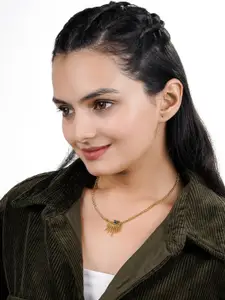 SWASHAA Anubis 18KT Gold Plated Stainless Steel Eye Necklace