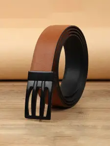 WINSOME DEAL Men Push Pin Closure Textured Formal Belt