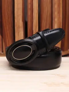 WINSOME DEAL Men Solid Slider Buckle Closure Formal Belt