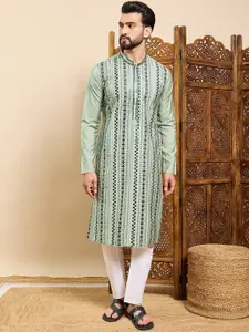 House of Pataudi Embroidered Straight Kurtas