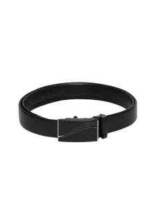 WINSOME DEAL Men Textured Slider Buckle Closure Formal Belt
