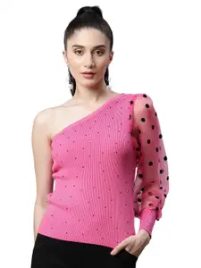 Global Republic Women Embellished One Shoulder Top