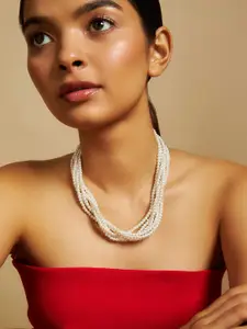 Kushal's Fashion Jewellery Rhodium-Plated Layered Necklace