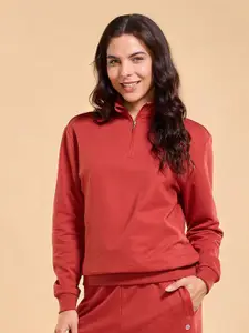 Enamor Relaxed Fit Cotton Rich Fleece Sweatshirt-E904