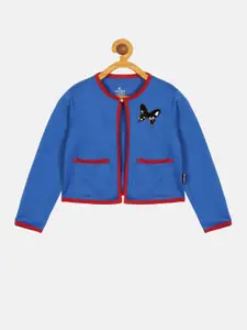 KiddoPanti Girls Long Sleeves Crop Shrug With Applique