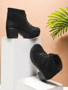 Try Me Women Suede Block-Heeled Boots