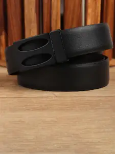 WINSOME DEAL Men Push Pin Closure Textured Formal Belt