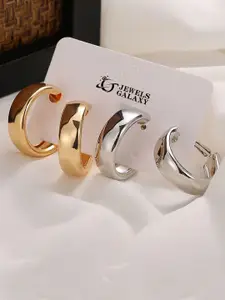 Jewels Galaxy Set Of 2 Gold-Plated Circular Hoop Earrings