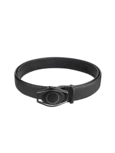 WINSOME DEAL Men Textured Slider Buckle Closure Formal Belt