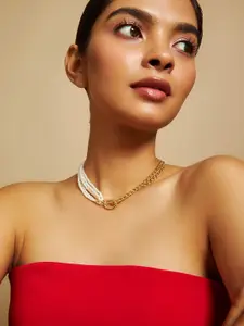 Kushal's Fashion Jewellery Copper Gold-Plated Layered Necklace