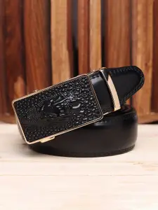 WINSOME DEAL Men Solid Slider Buckle Closure Formal Belt