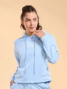 Enamor Relaxed Fit Crop Hooded Fleece Sweatshirt A905