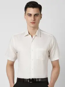 Van Heusen Men Spread Collar Micro Ditsy Printed Cotton Formal Shirt