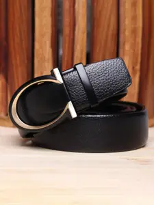 WINSOME DEAL Men Slider Buckle Closure Textured Casual Belt