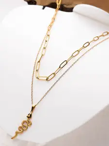 SWASHAA 18K Gold Plated Stainless Steel Necklace