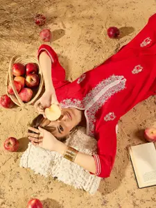 Indo Era Women Ethnic Motifs Printed Flared Sleeves Kurta