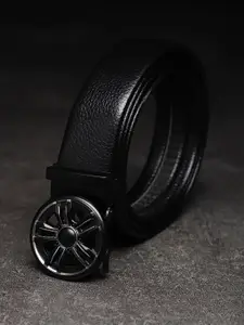 WINSOME DEAL Men Slider Buckle Closure Textured Casual Belt