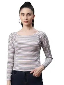 Global Republic Women Striped Round Neck Top