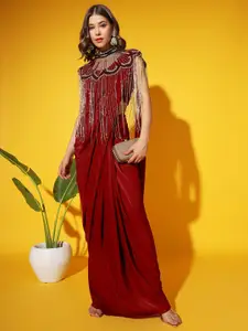 Chhabra 555 Solid Women Ready to Wear Saree