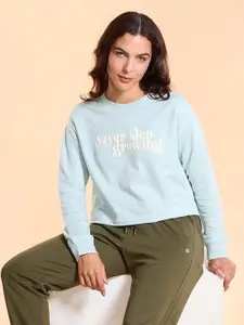 Enamor Graphic Drop Shoulder Cotton Terry Sweatshirt-E9G2