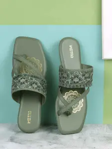 Metro Women Embroidered One Toe Flats