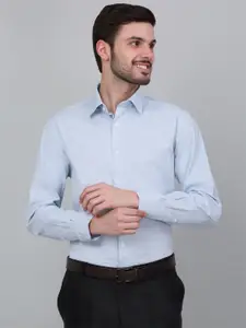 Cantabil Men Spread Collar Self Design Cotton Formal Shirt