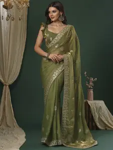 Saree mall Embellished Gotta Patti Satin Sarees