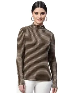 Global Republic Women Striped High Neck Top