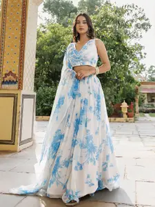 Ragavi Floral Printed Ready to Wear Lehenga & Blouse With Dupatta