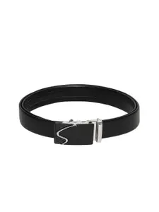 WINSOME DEAL Men Textured Slider Buckle Closure Formal Belt
