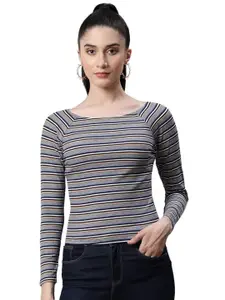 Global Republic Women Striped Round Neck Top