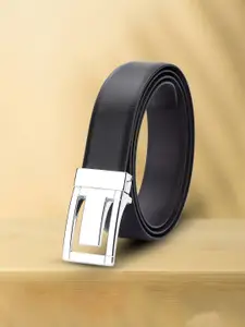 WINSOME DEAL Men Push Pin Closure Textured Formal Belt