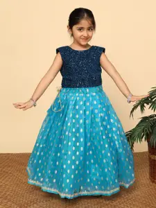 BAESD Girls Embroidered Sequinned Velvet Ready to Wear Lehenga & Choli