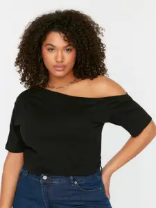Trendyol Women Solid One Shoulder Cotton Top
