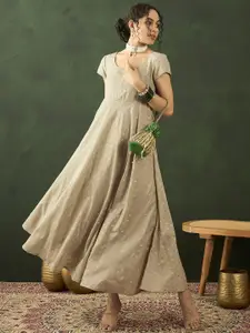 Sangria Self Design Maxi Ethnic Dresses