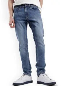 WROGN Men Comfort Slim Fit Low Distress Light Fade Jeans