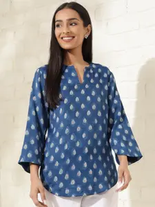 Fabindia Women Ethnic Printed Round Neck Top