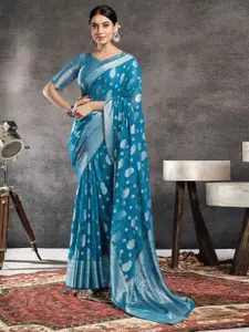 Satrani Woven Design Zari Pure Georgette Banarasi Saree