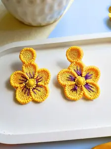 Sangria Beaded Bohemian Floral Drop Earrings