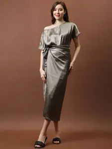 Athena Front Knotting Wrap Midi Skirt