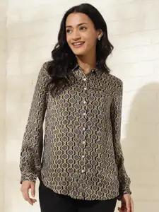 Fabindia Women Spread Collar Floral Printed Casual Shirt