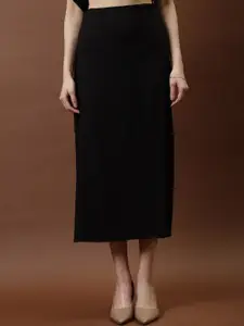 Athena Striped A-Line Pleated Midi Skirt