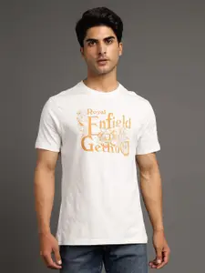 Royal Enfield Men Typography Printed Pockets T-shirt
