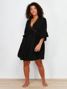 Trendyol Plus Size Bell Sleeve Empire Dress