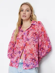 Trendyol Women Spread Collar Floral Printed Casual Shirt