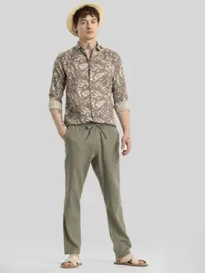 Snitch Men Smart Slim Fit Trousers